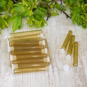 Lékovky malé 10 ks z hnědého skla